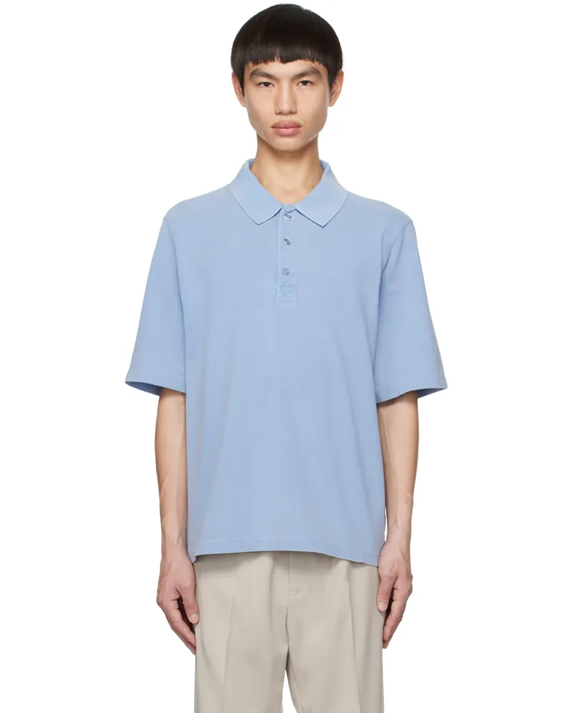 Filippa K Blue Boxy Polo Coral