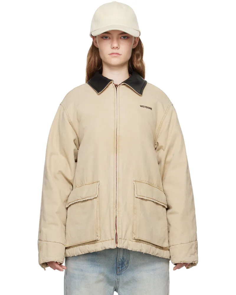 WE 11 DONE Beige Oxford Jacket Beige