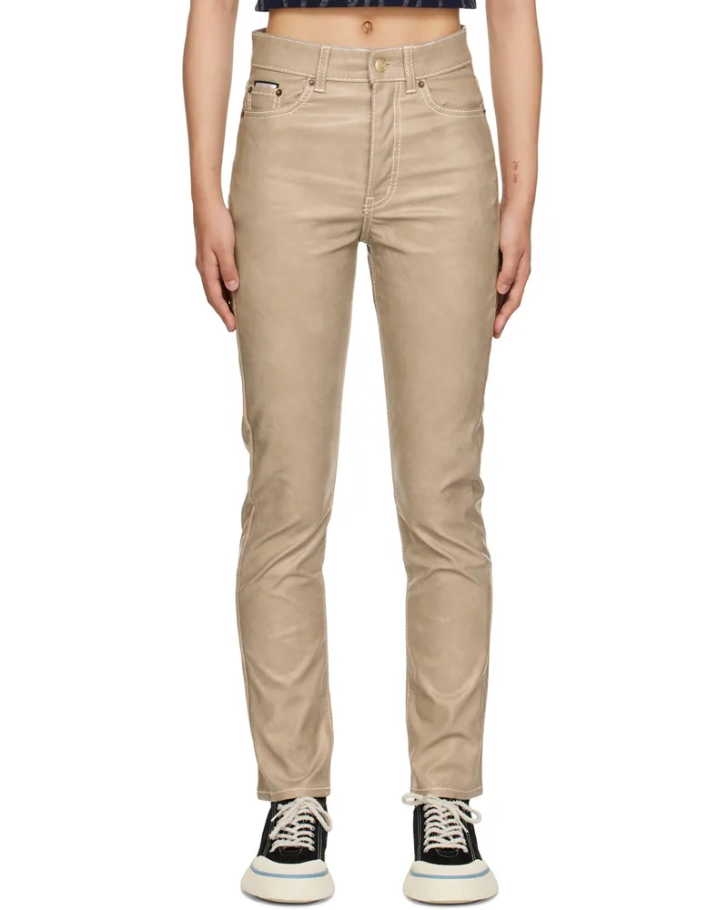 Eytys Taupe Solstice Faux-Leather Jeans Porcini