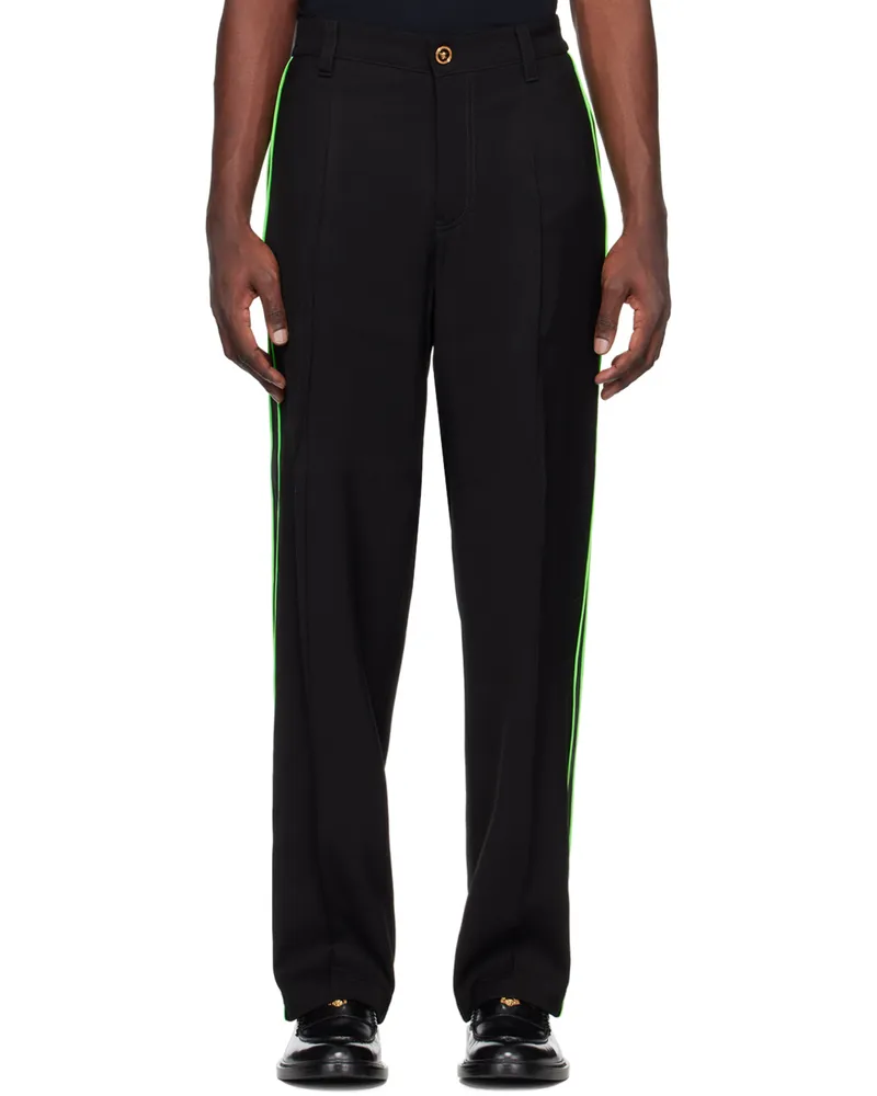 Versace Black Striped Trousers 1b000