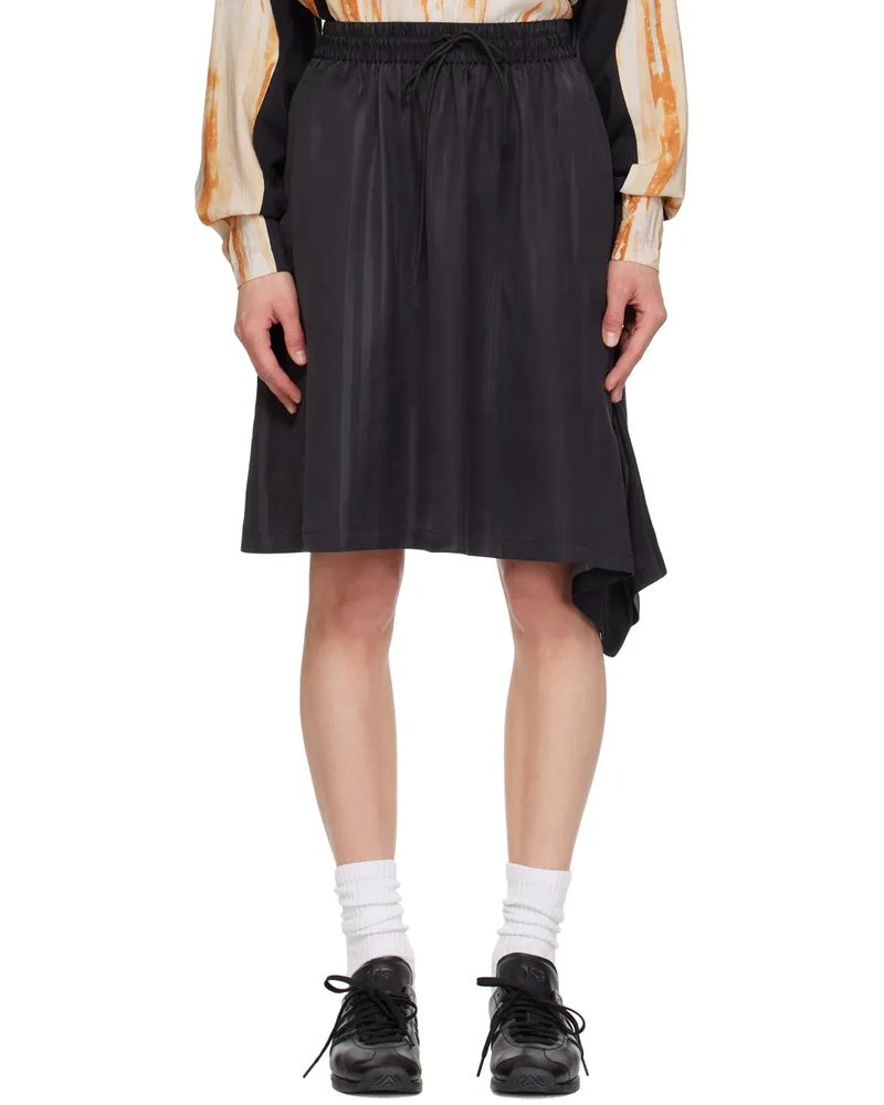 Y-3 Black Striped Midi Skirt Black