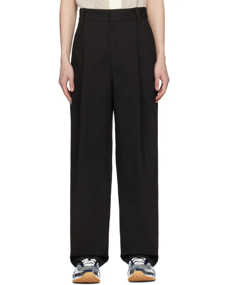 Bottega Veneta Black Pleated Trousers 2016