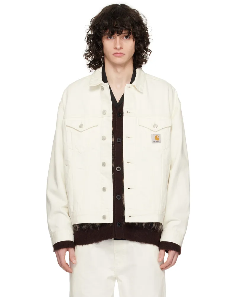 Carhartt WIP White Helston Denim Jacket 02