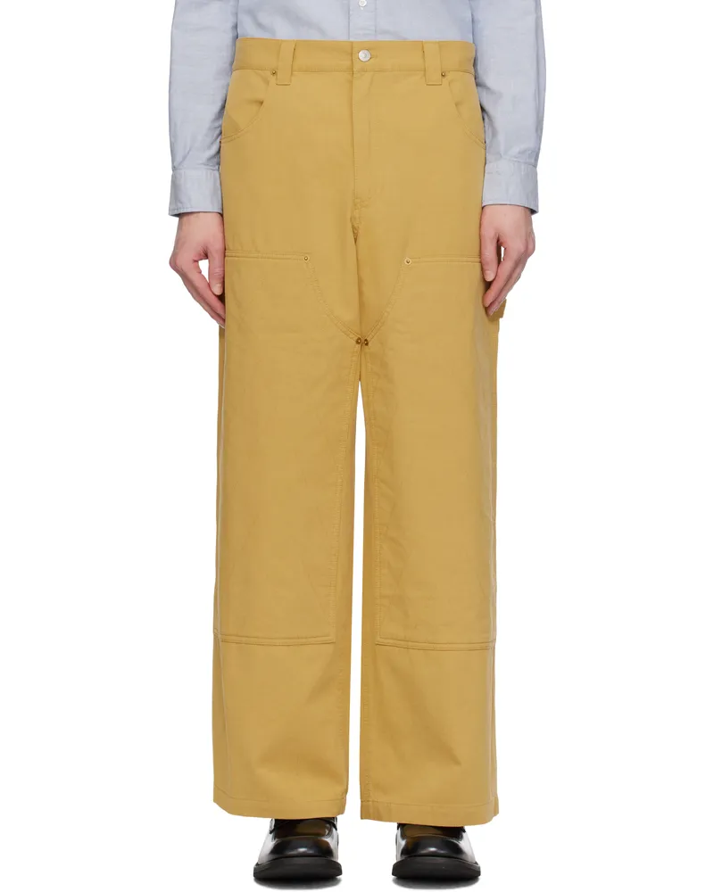 AFTER PRAY Yellow Wide Carpenter Trousers