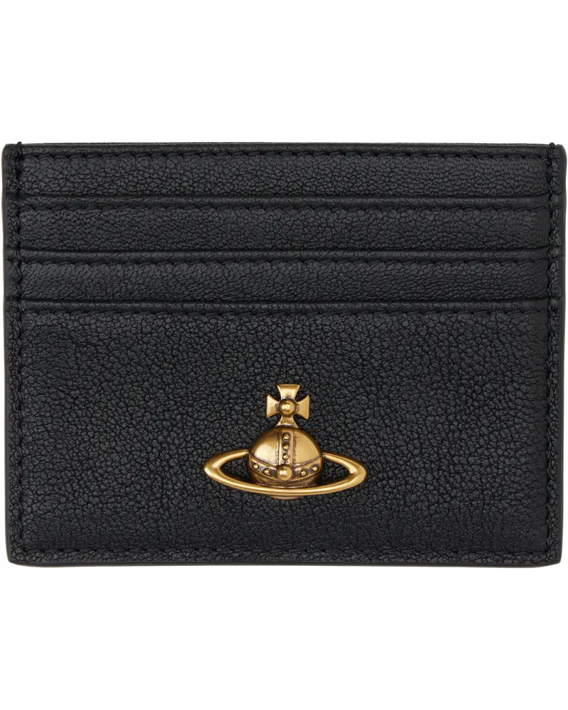 Vivienne Westwood Black Flat Card Holder Ss25-n401