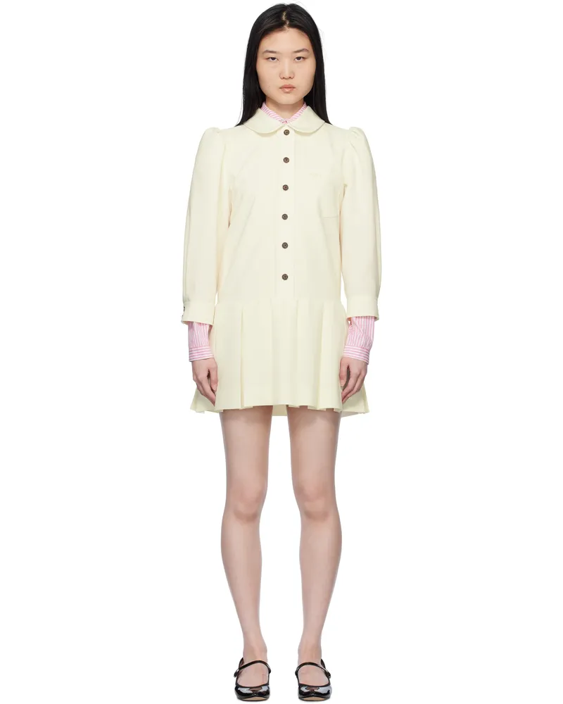 Sandy Liang Off-White Somm Minidress Cream