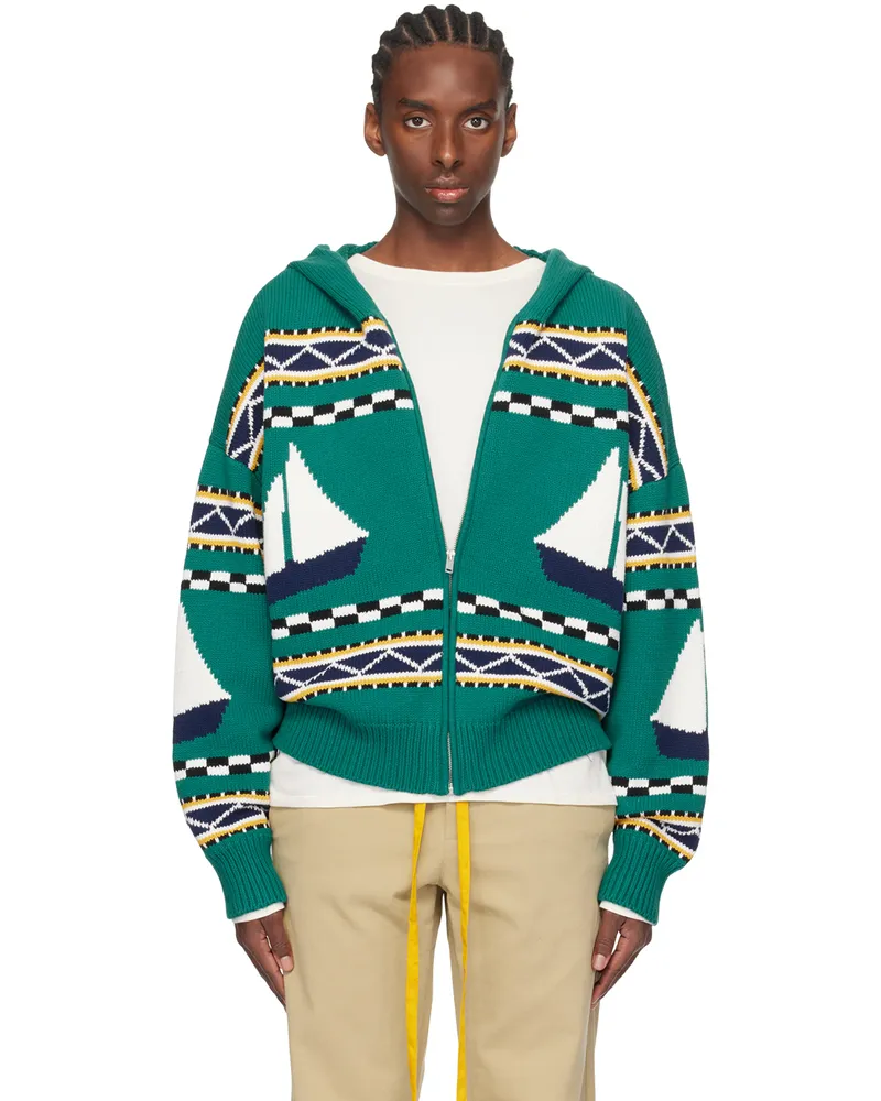 RHUDE Green Bateau Hoodie Emerald