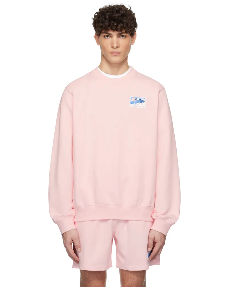 Casablanca Paris Pink Greek Temple Patch Classic Sweatshirt Pink