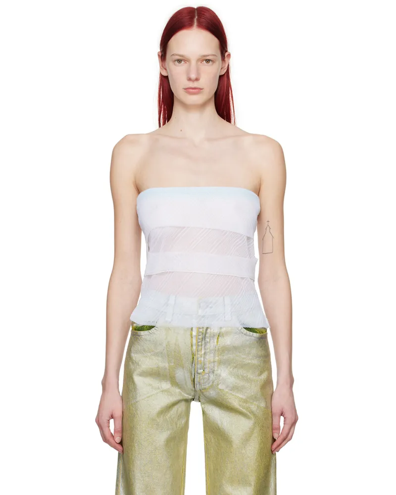 Eckhaus Latta Blue & White Alto Tube Top Magnolia