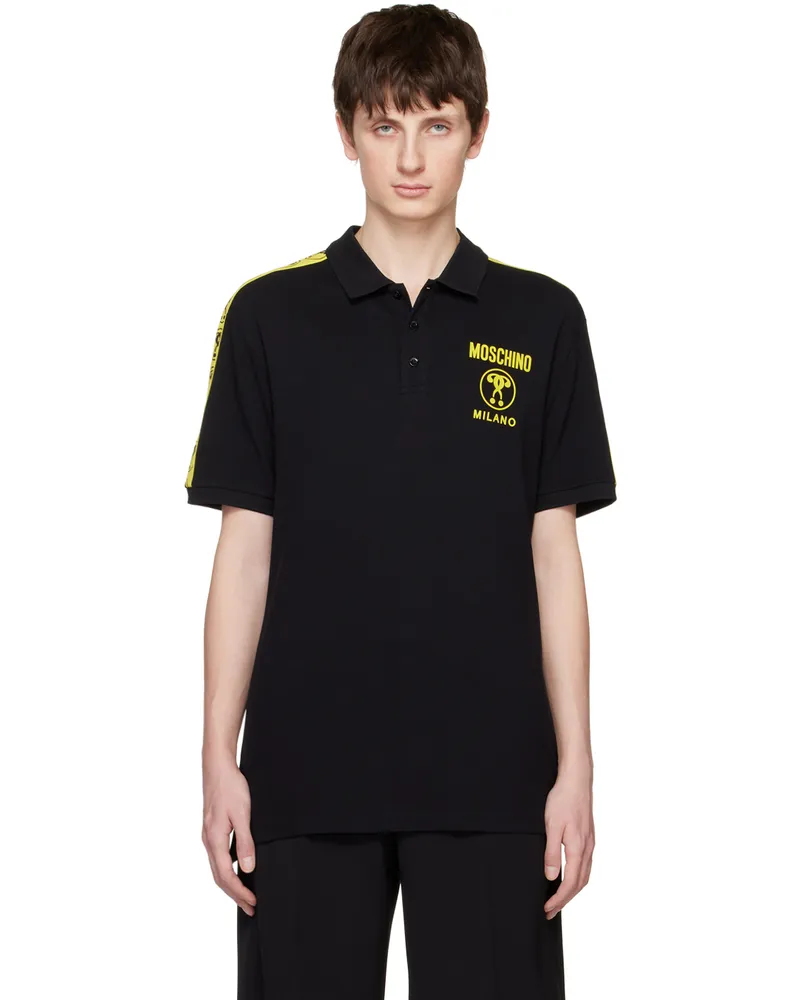 Moschino Black Double Question Mark Polo A2555