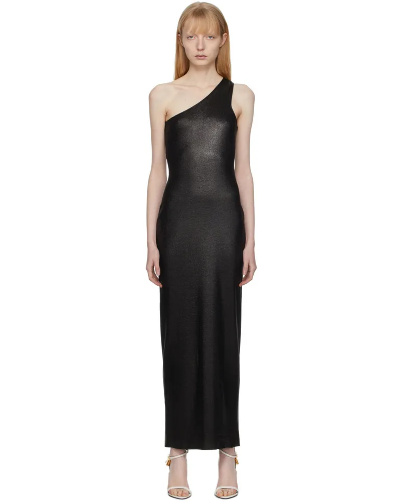 Tom Ford Black Compact Glossy Long Dress Lb999