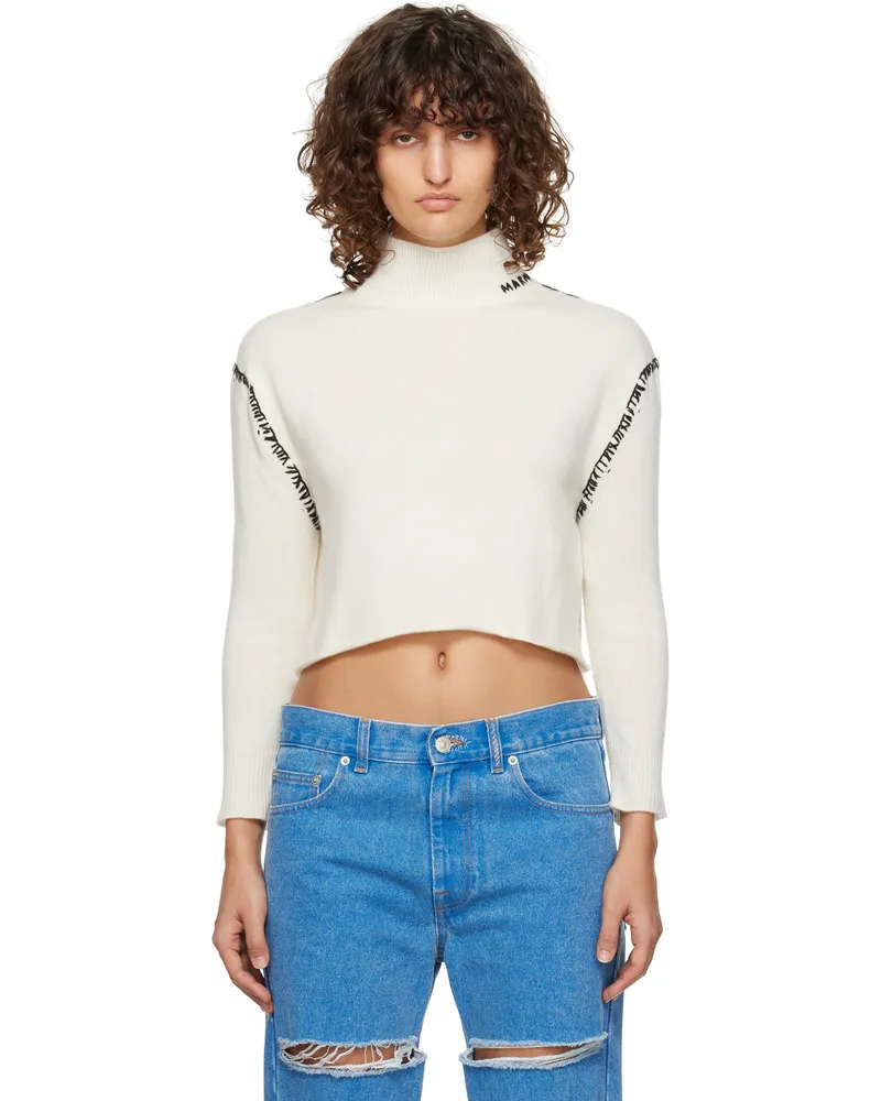 Marni Off-White Wool Cashmere Wrap Sweater 00w05