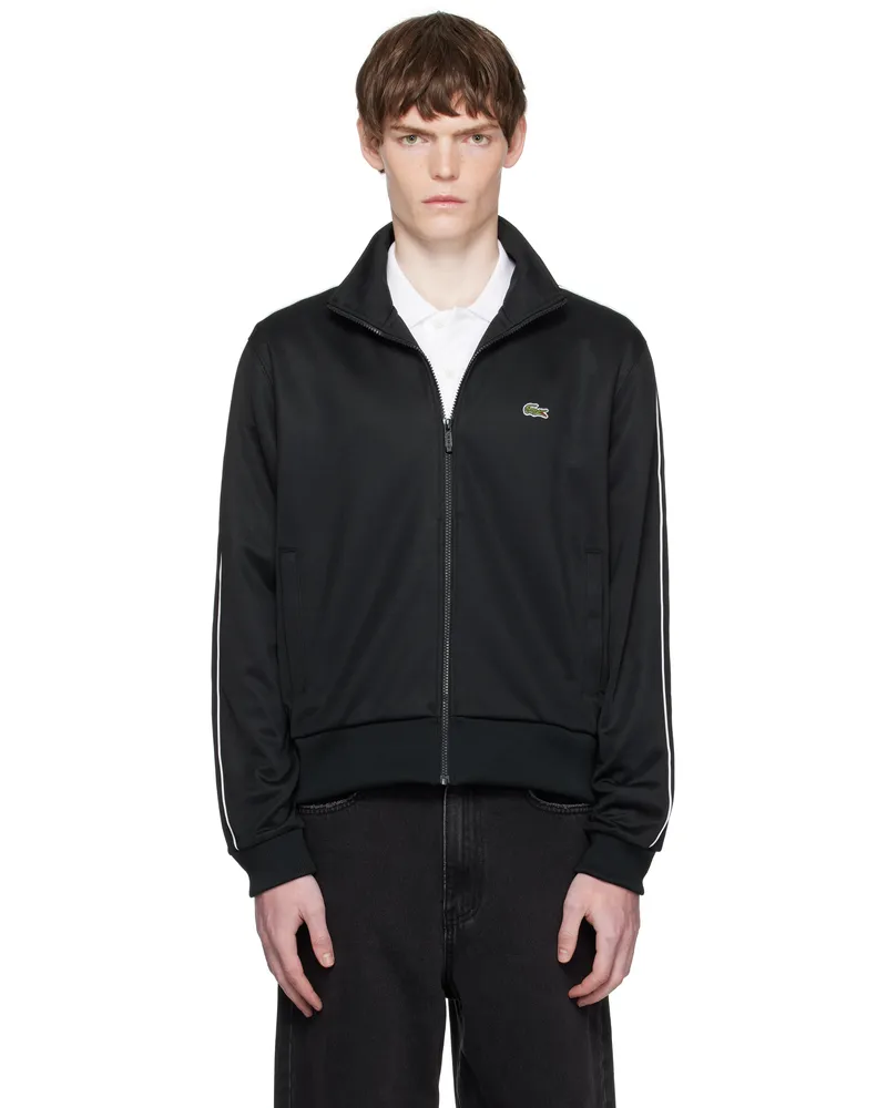 Lacoste Black Paris Piqué Zip-Up Track Jacket Black