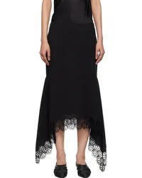 Stella McCartney Black Asymmetric Midi Skirt Black