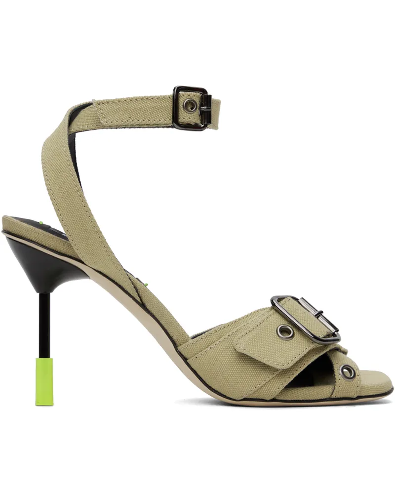 MSGM Beige 'Iconic MSGM' Heeled Sandals 24