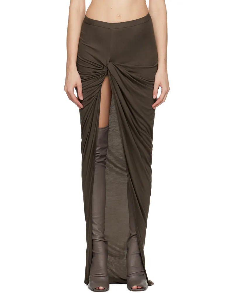 Rick Owens Lilies Taupe Porterville Twist EDFU Maxi Skirt 184