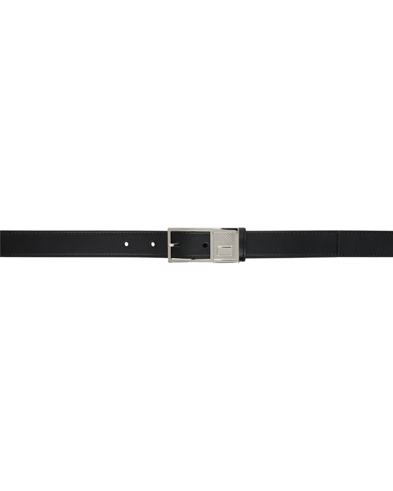 Balmain Black Thin Signature Calfskin Belt 0pa
