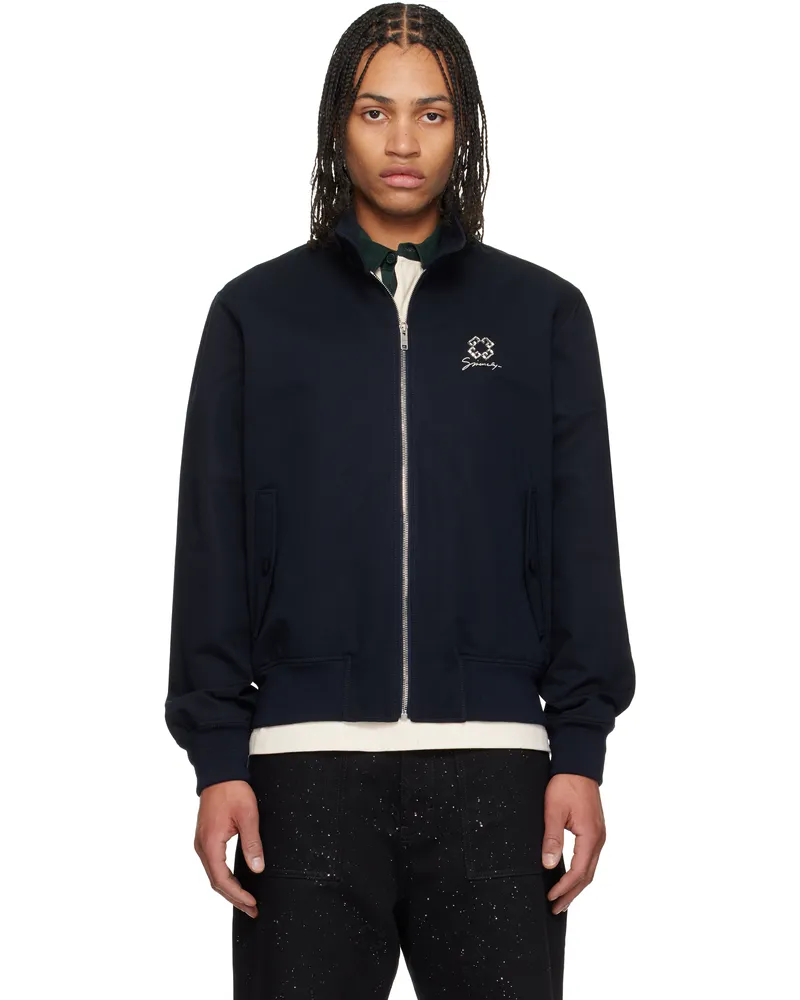 Givenchy Navy Monogram 72 Crystals Harrington Jacket 401-dark