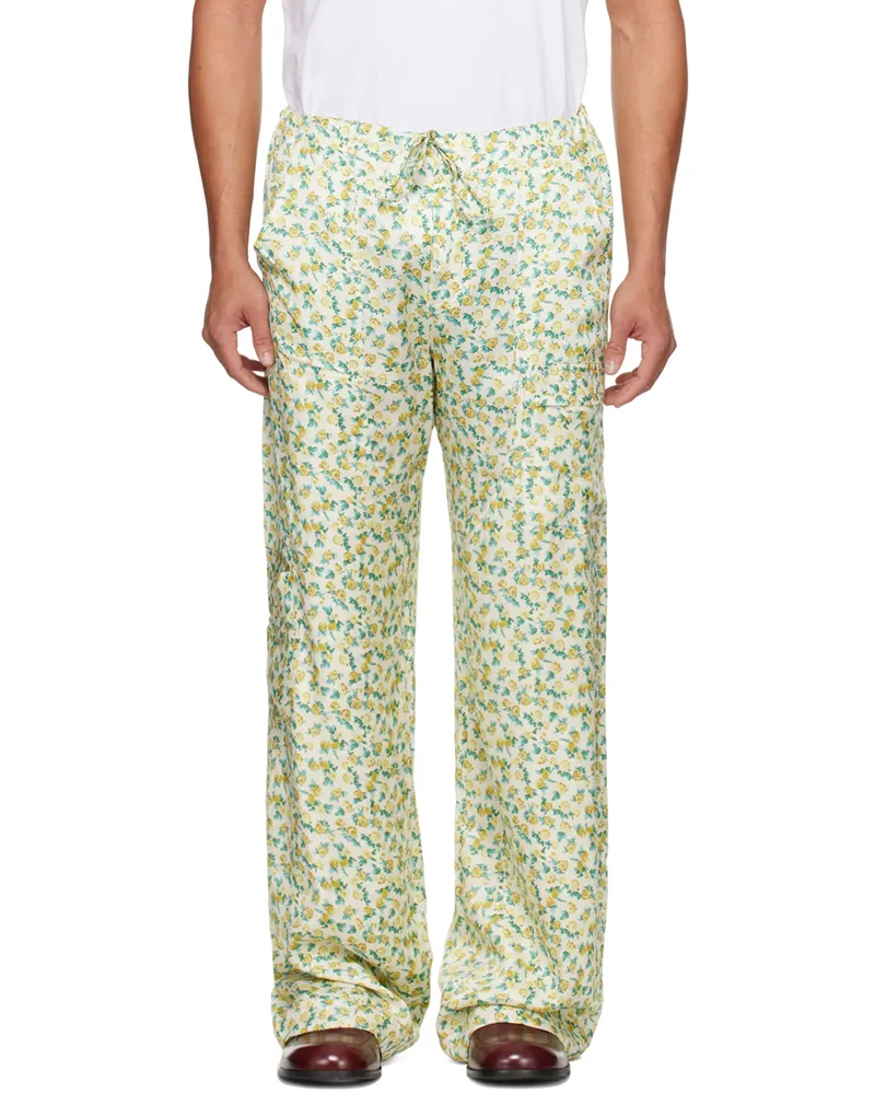 CORMIO Yellow Floral Cargo Pants Pijama