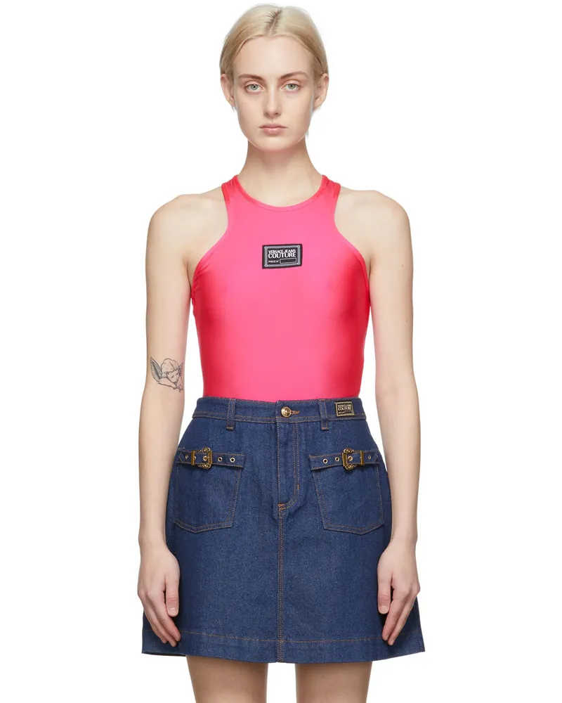 Versace Jeans Pink Logo Bodysuit E453