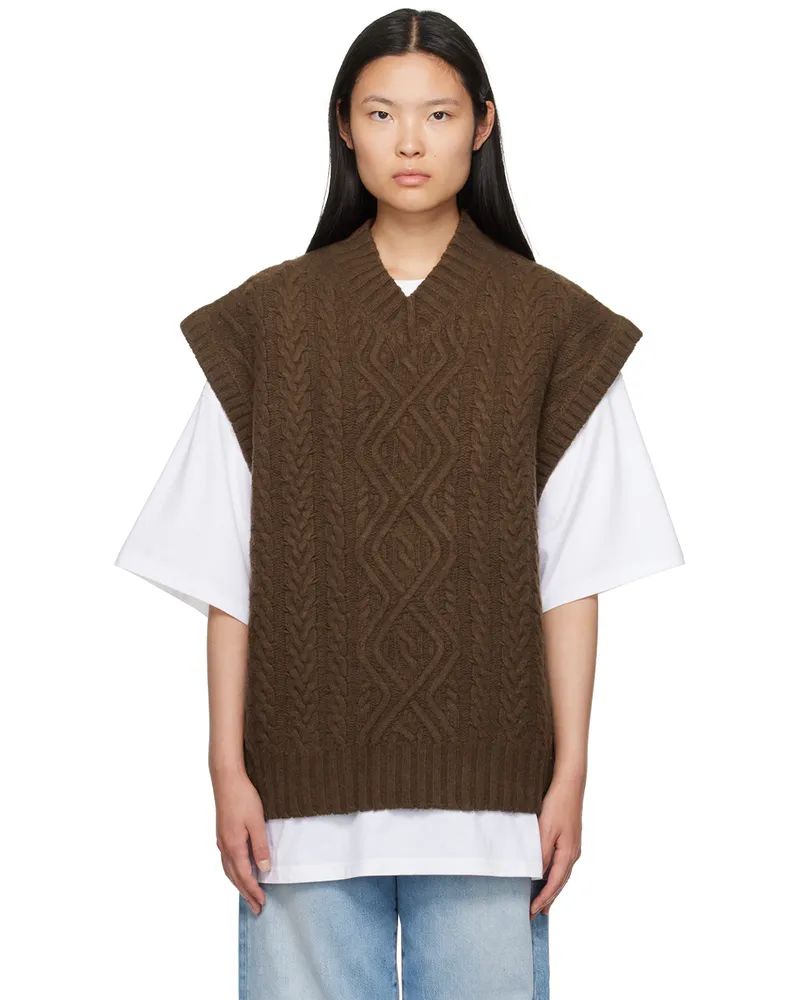 Martine Rose Brown Boiled Vest Chocolate