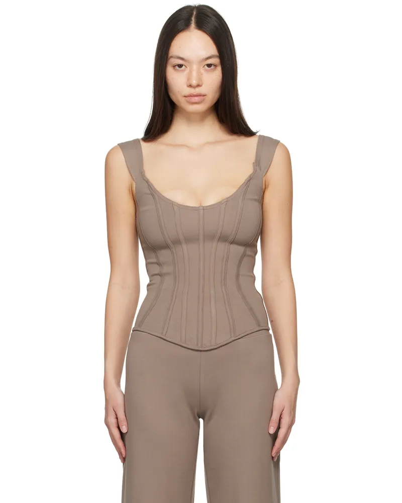 Paris Georgia SSENSE Exclusive Taupe 'Elemental by Paris Georgia' Eliana Tank Top Rock