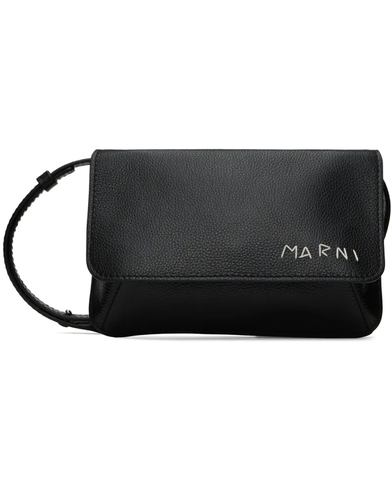 Marni Black Leather Mending Bag 00nblack