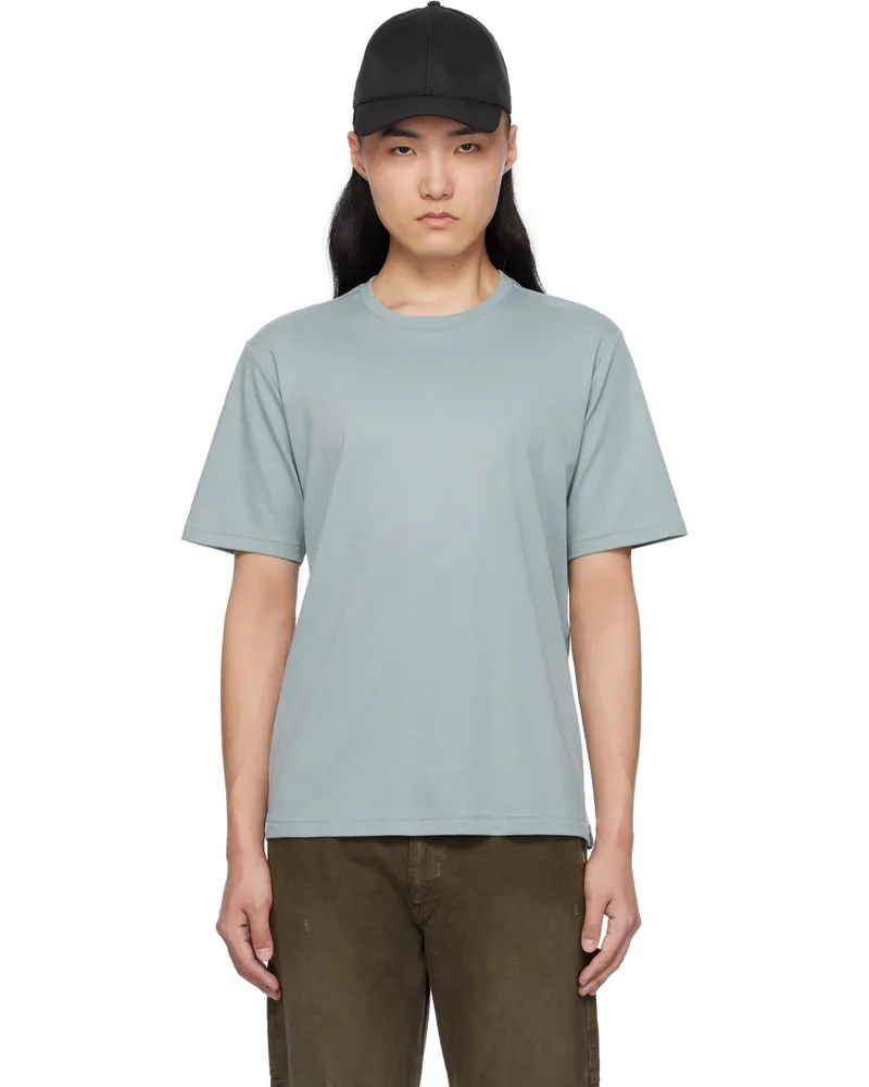Rag & Bone Blue Pima Cotton T-shirt Stoneblue