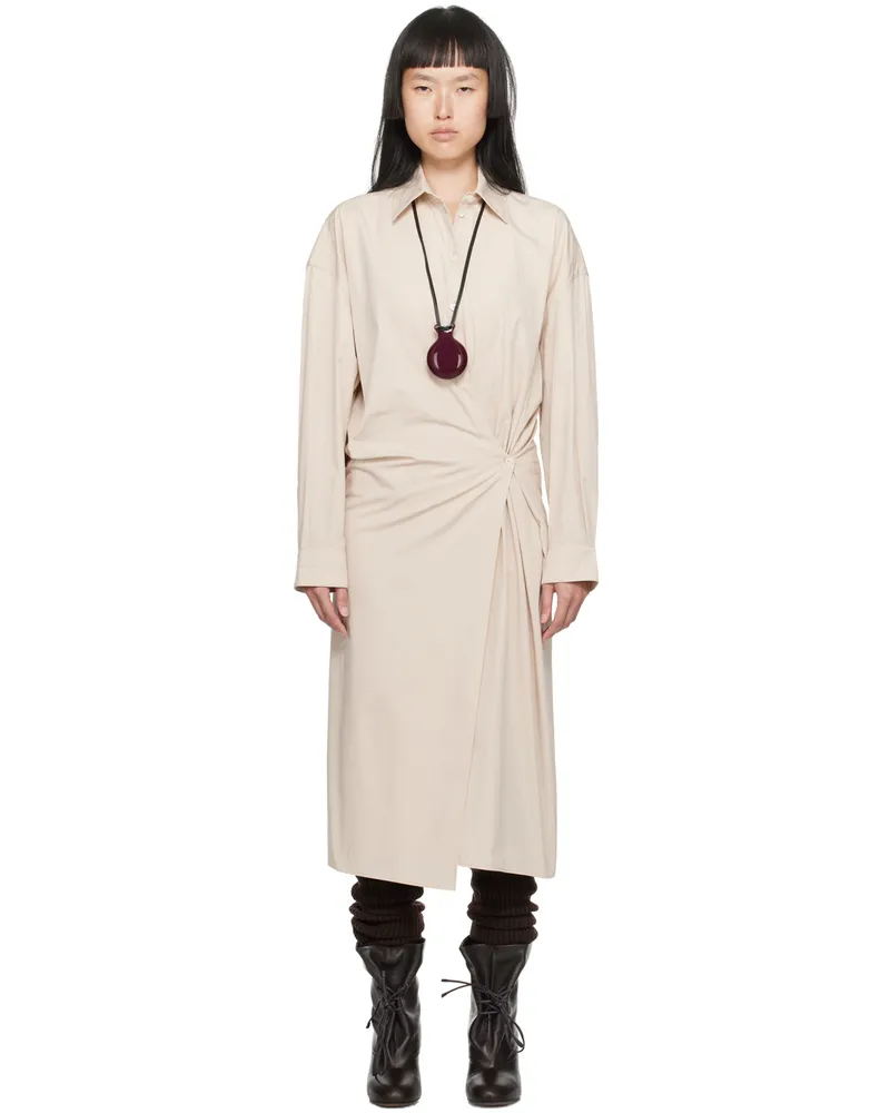 Christophe Lemaire Beige Twisted Midi Dress Re303