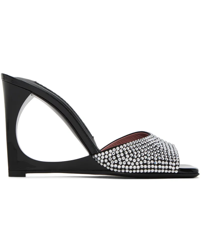 Les Petits Joueurs Black Lola Mules Crystal