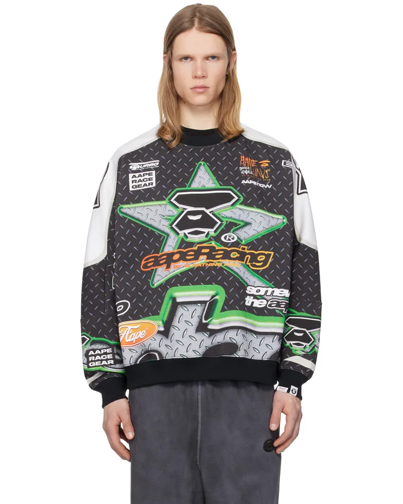 AAPE by A Bathing Ape Multicolor AAPE Main Crewneck Sweatshirt Mlx