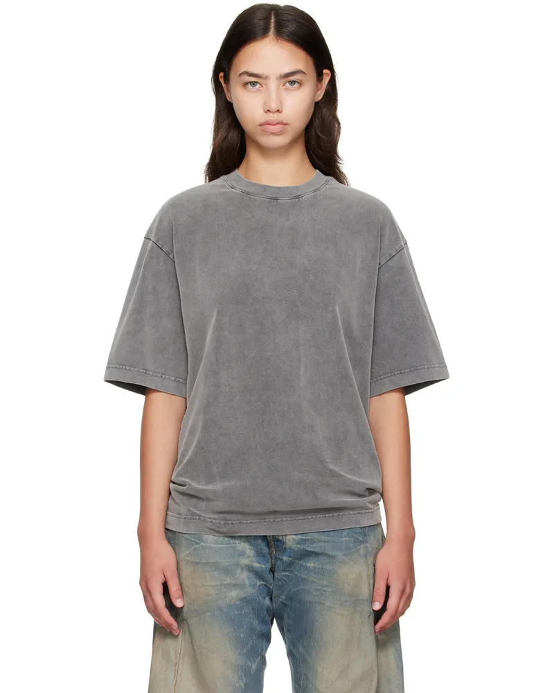 Acne Studios Gray Crew Neck Relaxed Fit T-shirt Bm0