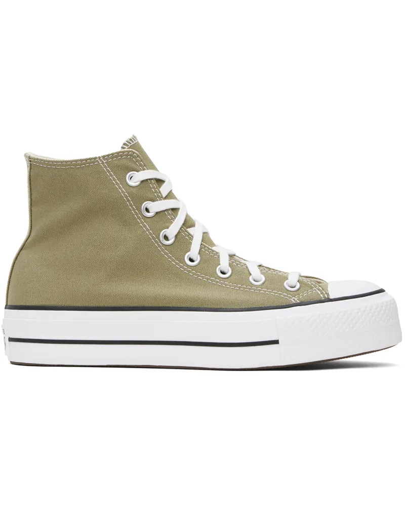 Converse Khaki Chuck Taylor All Star Lift Platform Sneakers Mossy