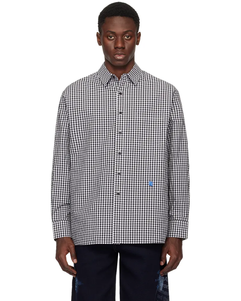 Adererror Black & White Significant Check Shirt Noir