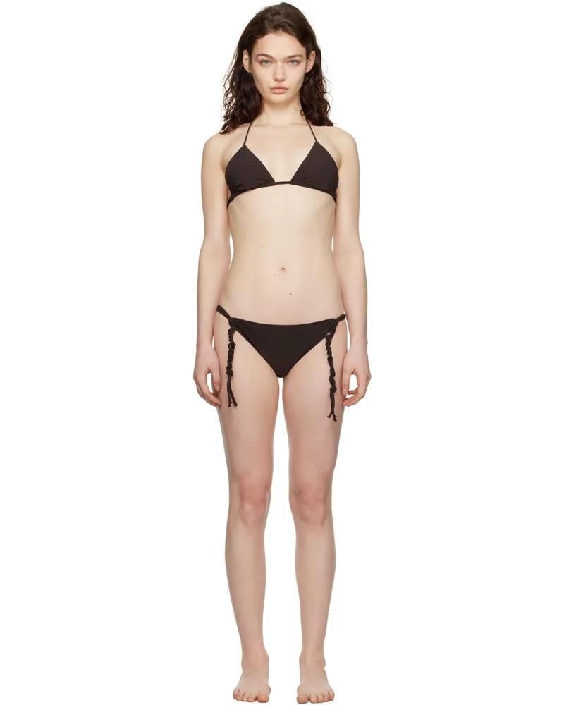 Jil Sander Brown Triangle Bikini Top 204