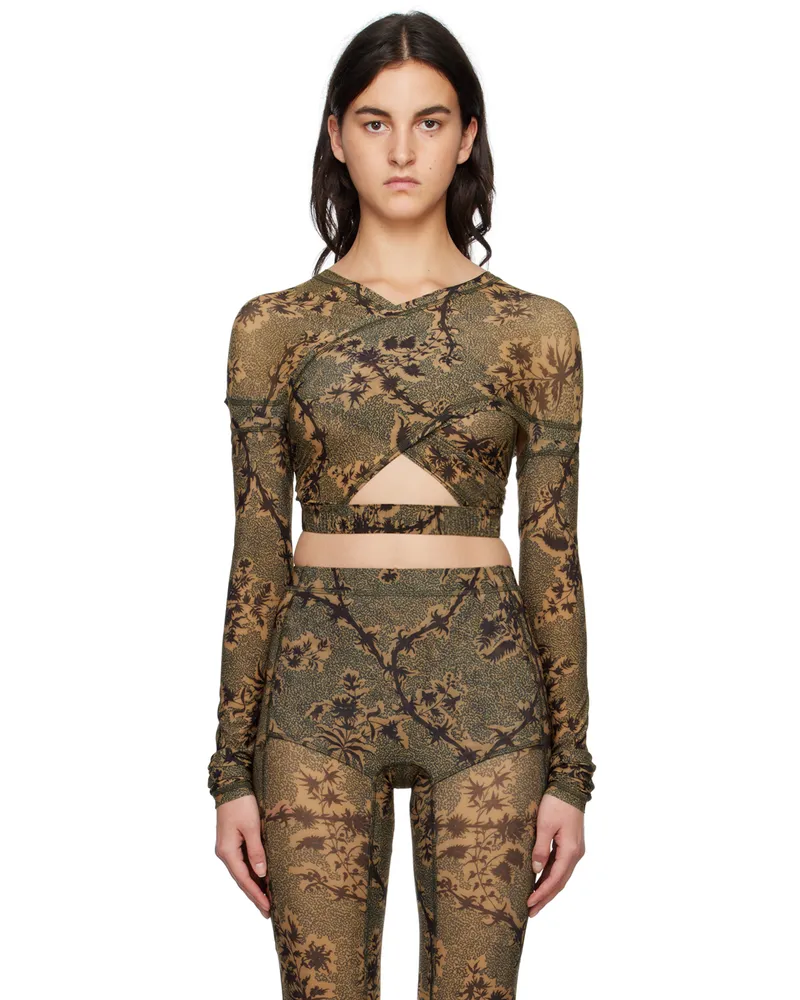 Charlotte Knowles Tan Anti Cross Over Blouse Thorny