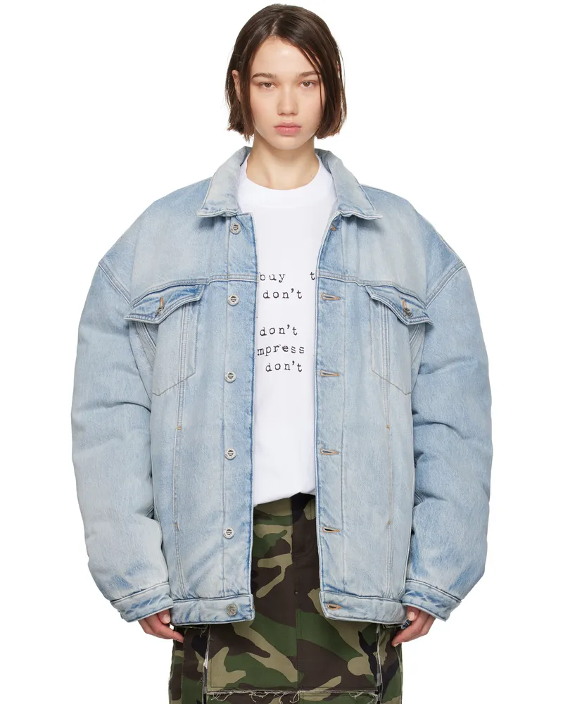 VETEMENTS Blue Puffer Denim Jacket Light
