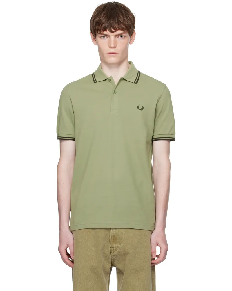 Fred Perry Khaki 'The Twin Tipped Fred Perry Shirt' Polo Y64olivmnt