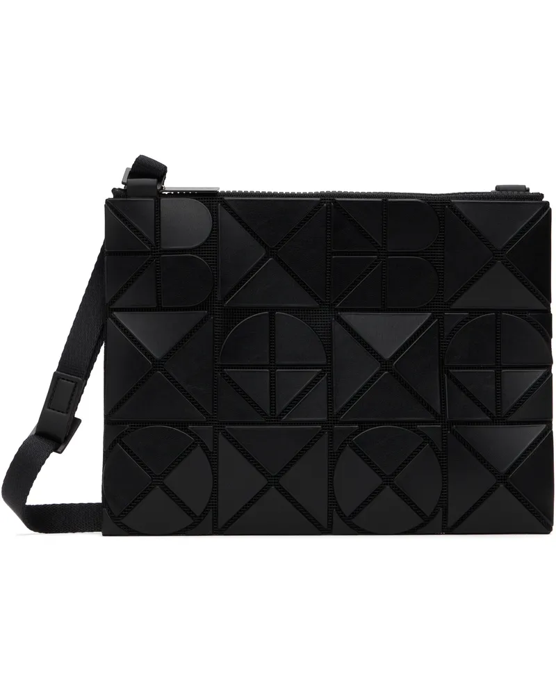 Issey Miyake Black Font Crossbody Bag 16-matte