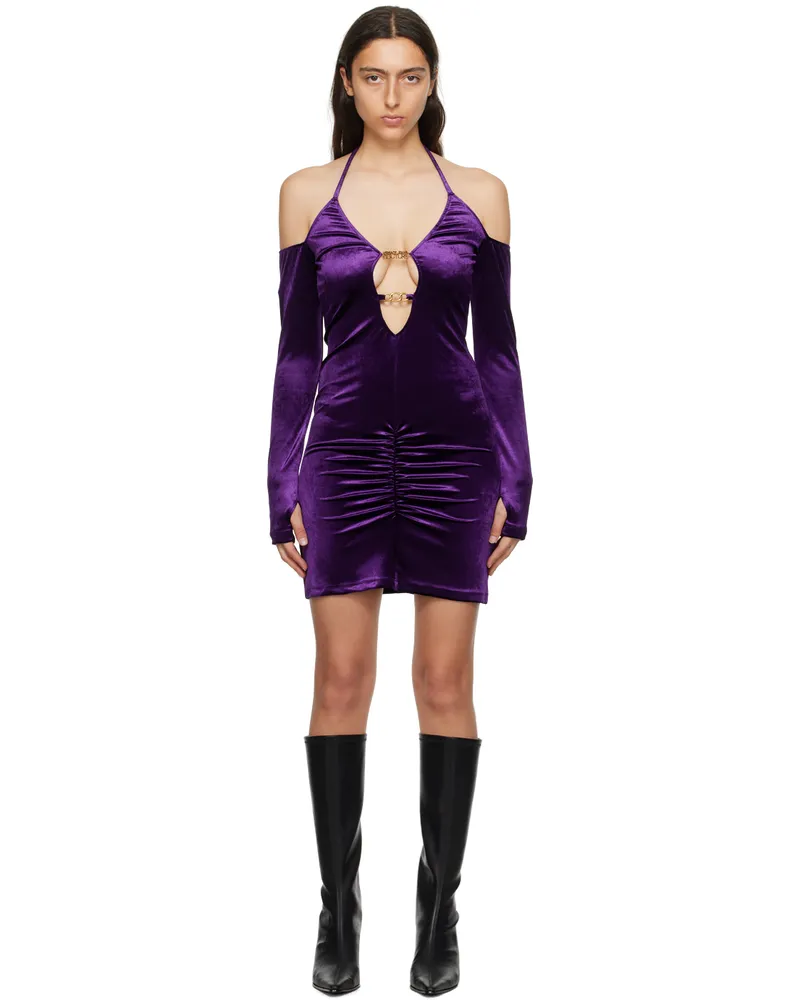 Versace Jeans Purple Ruched Minidress E308