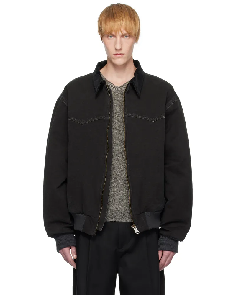 Maison Margiela Black Yoke Caban Bomber Jacket 861