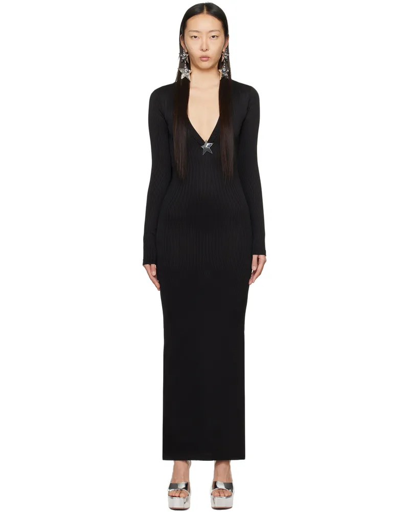 Area Black Star Stud Maxi Dress Black