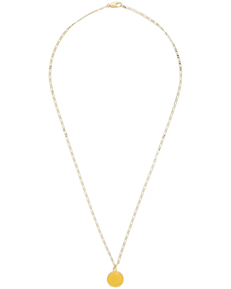 WE 11 DONE Gold Smiley Necklace Gold
