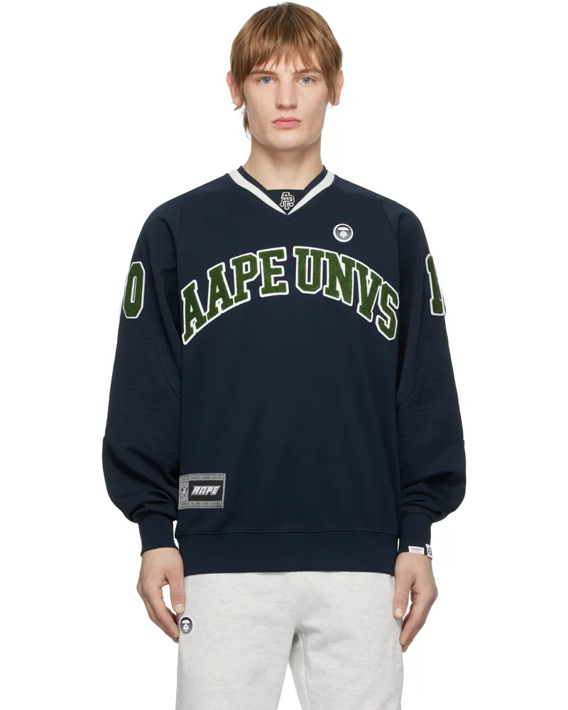 AAPE by A Bathing Ape Navy Main Sweatshirt Nyx