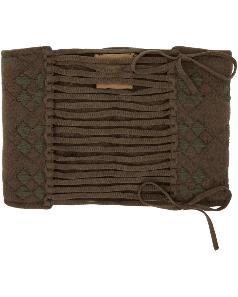 Isa Boulder Khaki Expandable Quilted Belt Swamp