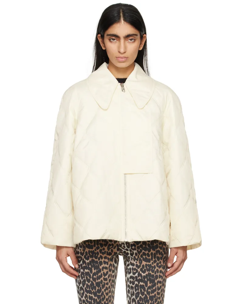 Ganni Off-White Quilt Jacket 135