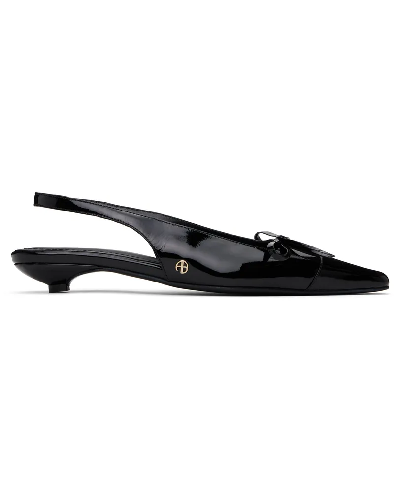 Anine Bing Black Zoey Slingback Heels Black