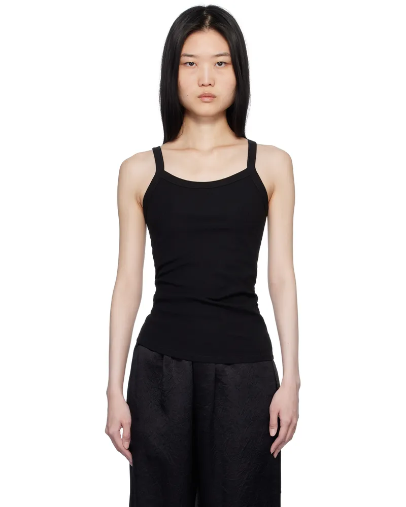 Filippa K Black Fine Rib Tank Top 1433