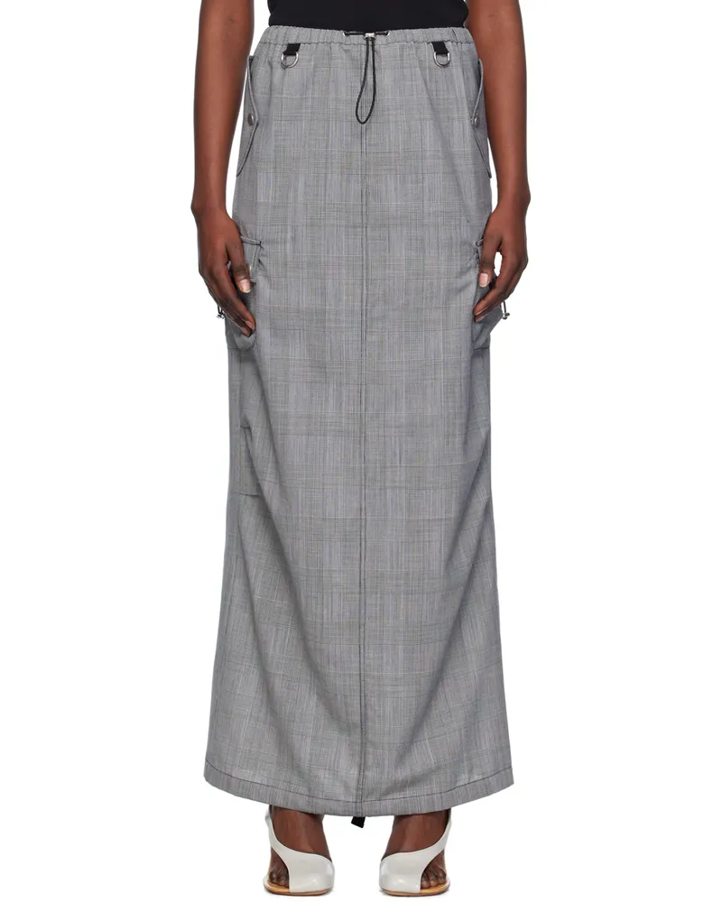 COPERNI Gray Tailored Cargo Maxi Skirt 601b