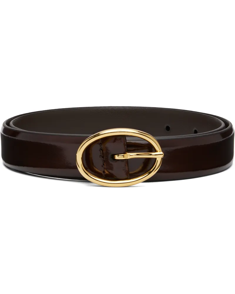 Anderson's Brown Shiny Leather Oval Buckle Belt M1
